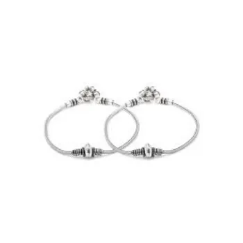 Polished Silver Anklets